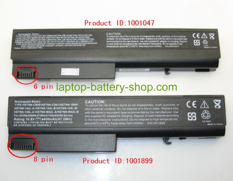 Hp compaq 372772-001, 364602-001 10.8V 4400mAh replacement batte - Click Image to Close