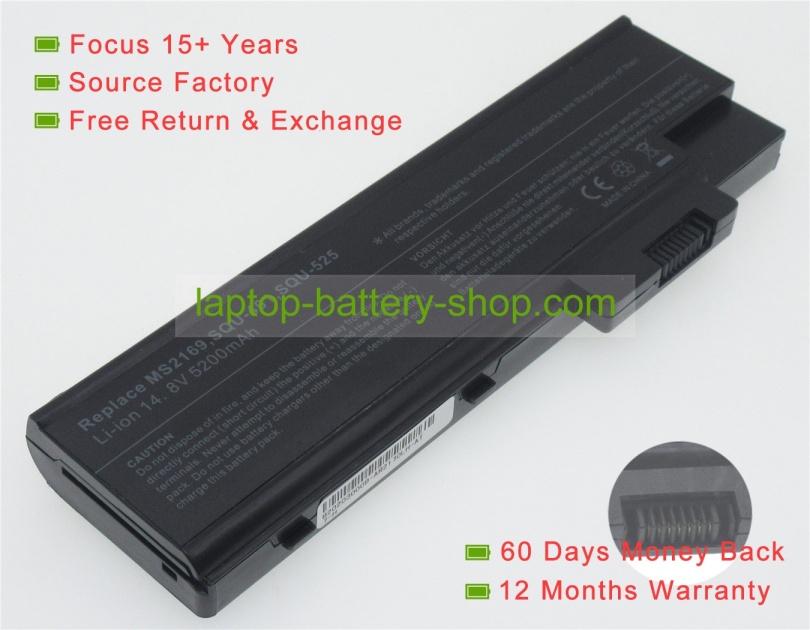 Acer BT.T5003.001, BT.T5005.001 14.8V 4400mAh replacement batteries - Click Image to Close