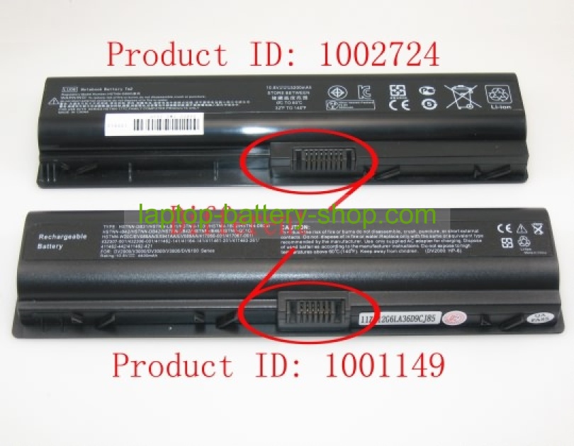 Hp compaq EV088AA, HSTNN-C17C 10.8V 4400mAh replacement batteries - Click Image to Close