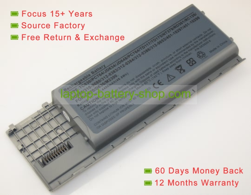 Dell TD117, UD088 11.1V 4400mAh replacement batteries - Click Image to Close