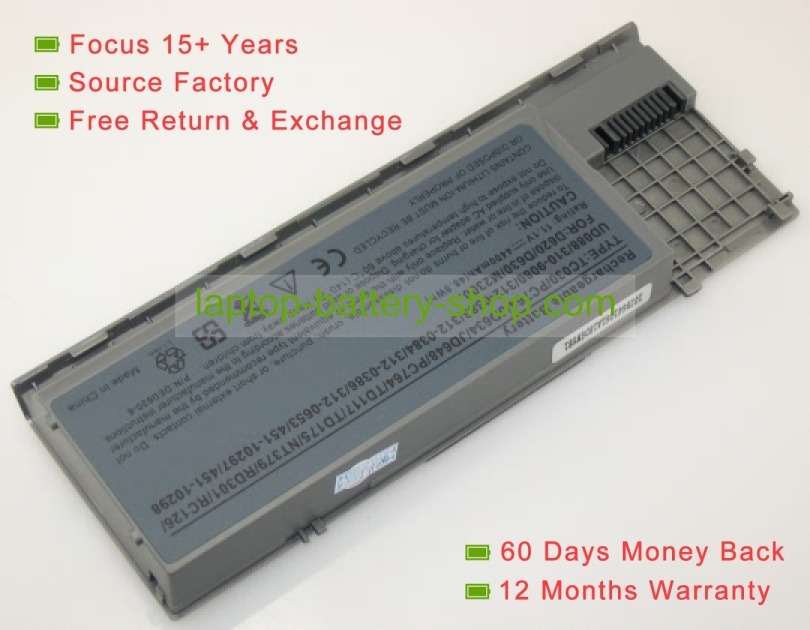 Dell TD117, UD088 11.1V 4400mAh replacement batteries - Click Image to Close