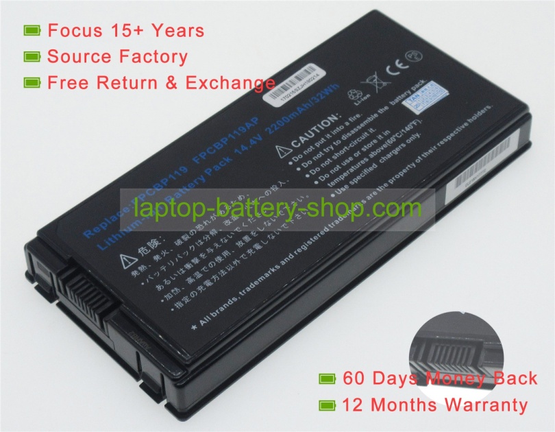 Fujitsu FPCBP119, FPCBP119AP 14.4V 4400mAh batteries - Click Image to Close