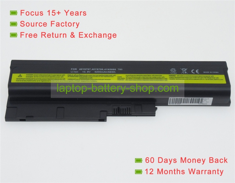 Ibm 40Y6795, FRU 92P1141 10.8V 4400mAh replacement batteries - Click Image to Close