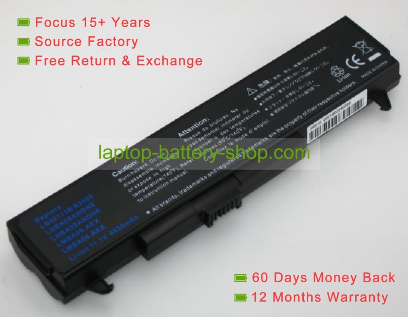 Lg LB52113D, LHBA06ANONE 11.1V 4400mAh replacement batteries - Click Image to Close