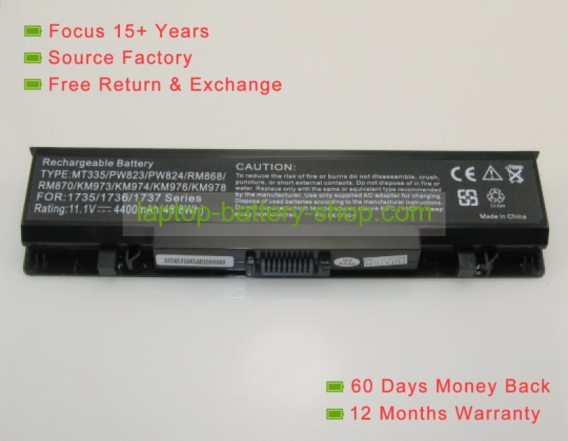 Dell RM791, KM973 11.1V 4400mAh replacement batteries - Click Image to Close