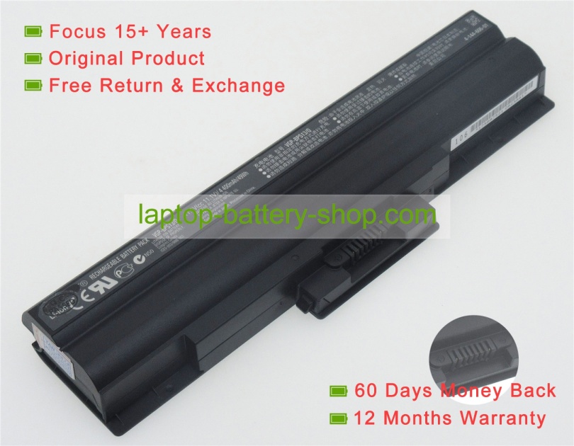 Sony VGP-BPS13, VGP-BPS13/B 11.1V 4800mAh replacement batteries - Click Image to Close