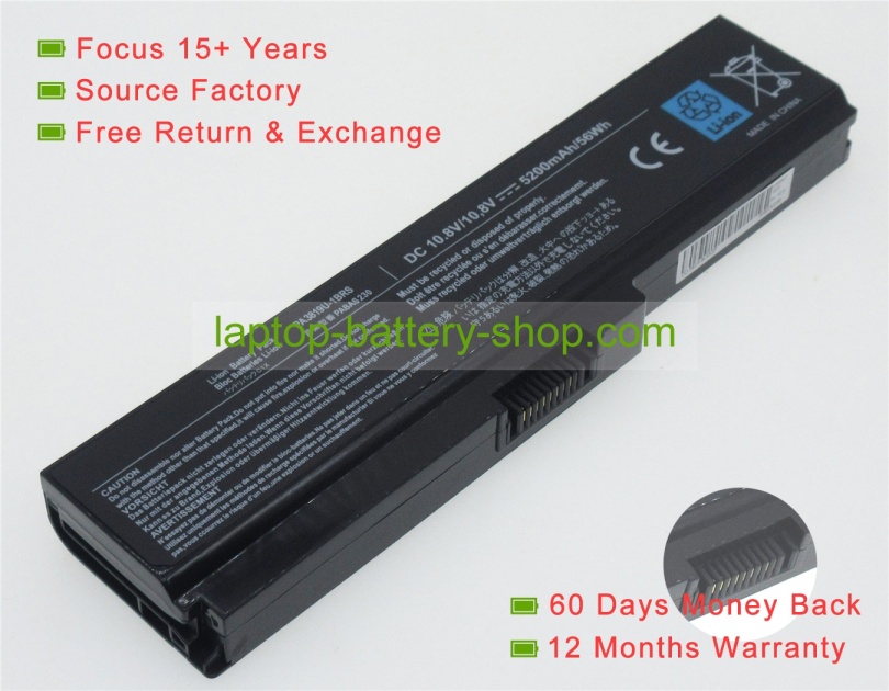 Toshiba PA3634U-1BRS, PA3728U-1BAS 10.8V 4400mAh replacement batteries - Click Image to Close