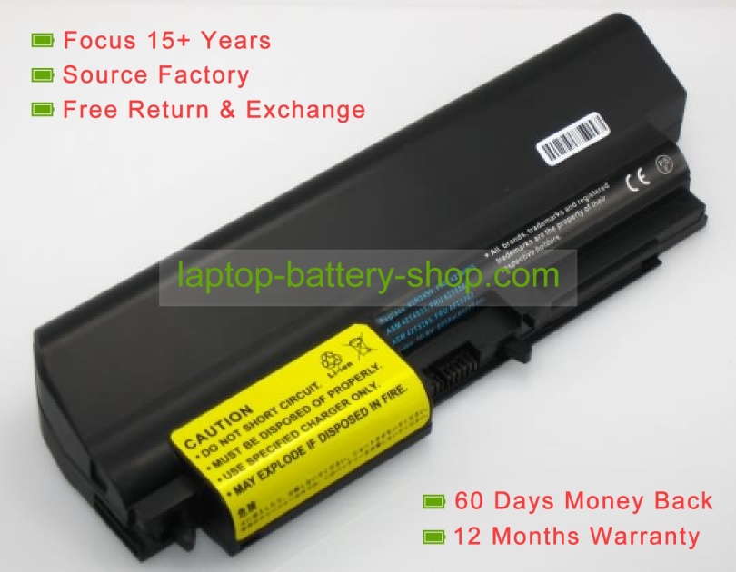 Lenovo 43R2499, 42T5264 10.8V 6600mAh replacement batteries - Click Image to Close