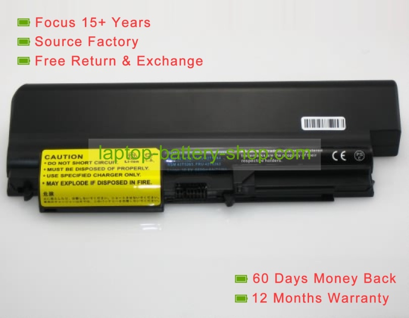 Lenovo 43R2499, 42T5264 10.8V 6600mAh replacement batteries - Click Image to Close