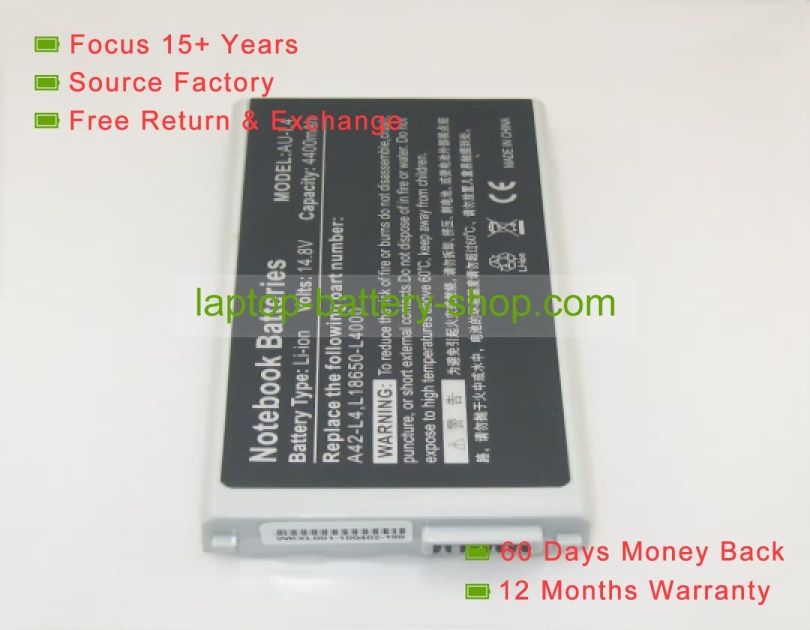 Asus 90-N751B1001, A42-L4 14.8V 4400mAh batteries - Click Image to Close