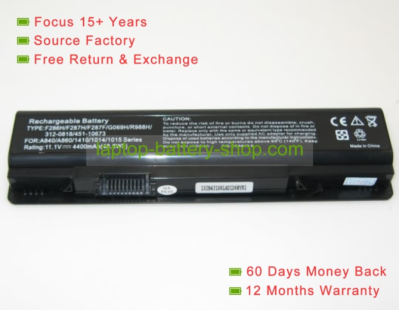 Dell F287H, 312-0818 11.1V 4400mAh batteries - Click Image to Close