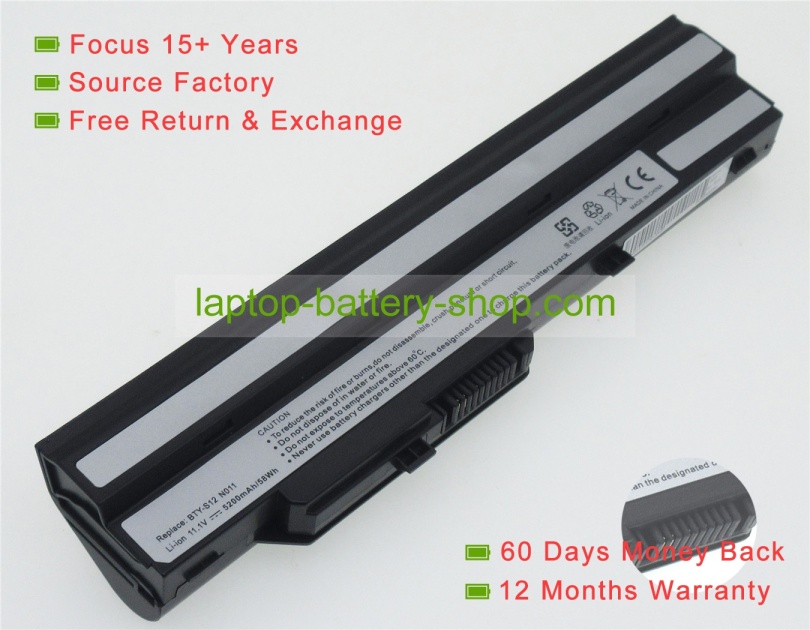 Msi BTY-S11, BTY-S12 11.1V 4800mAh replacement batteries - Click Image to Close