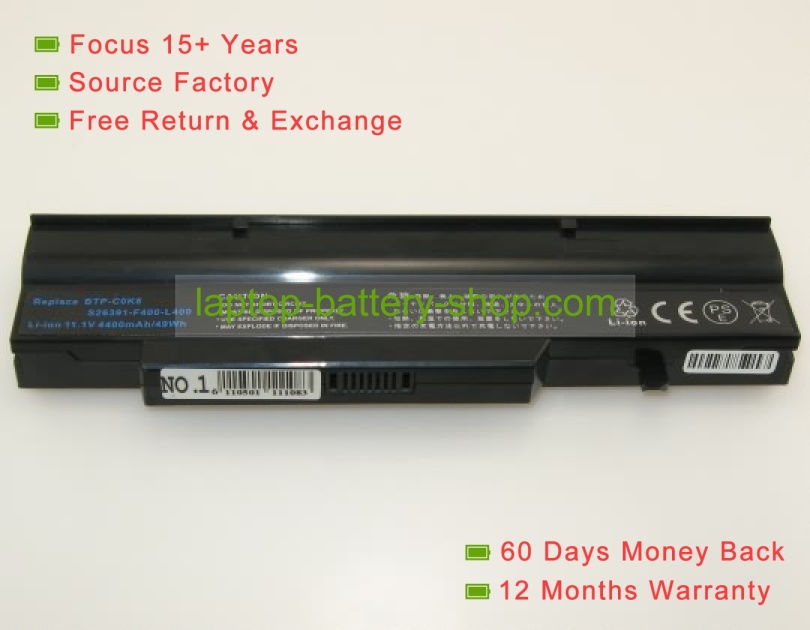 Fujitsu BTP-C0K8, S26391-F400-L400 10.8V 4400mAh replacement batteries - Click Image to Close