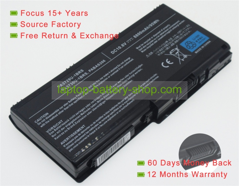 Toshiba PA3730U-1BAS, PA3729U-1BAS 10.8V 8800mAh replacement batteries - Click Image to Close