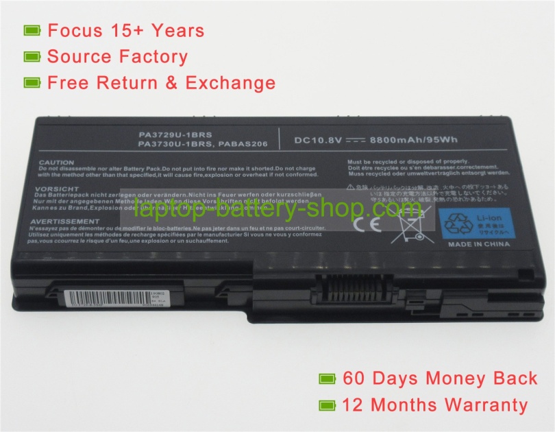 Toshiba PA3730U-1BAS, PA3729U-1BAS 10.8V 8800mAh replacement batteries - Click Image to Close