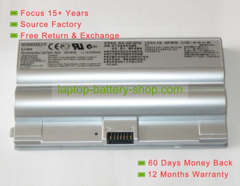 Sony VGP-BPL8A 11.1V 4400mAh batteries - Click Image to Close