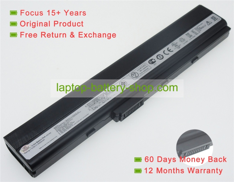 Asus A32-K52, A42-K52 10.8V 4400mAh replacement batteries - Click Image to Close
