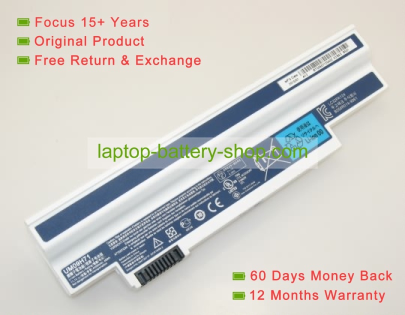 Acer UM09H31, UM09H41 10.8V 4400mAh replacement batteries - Click Image to Close