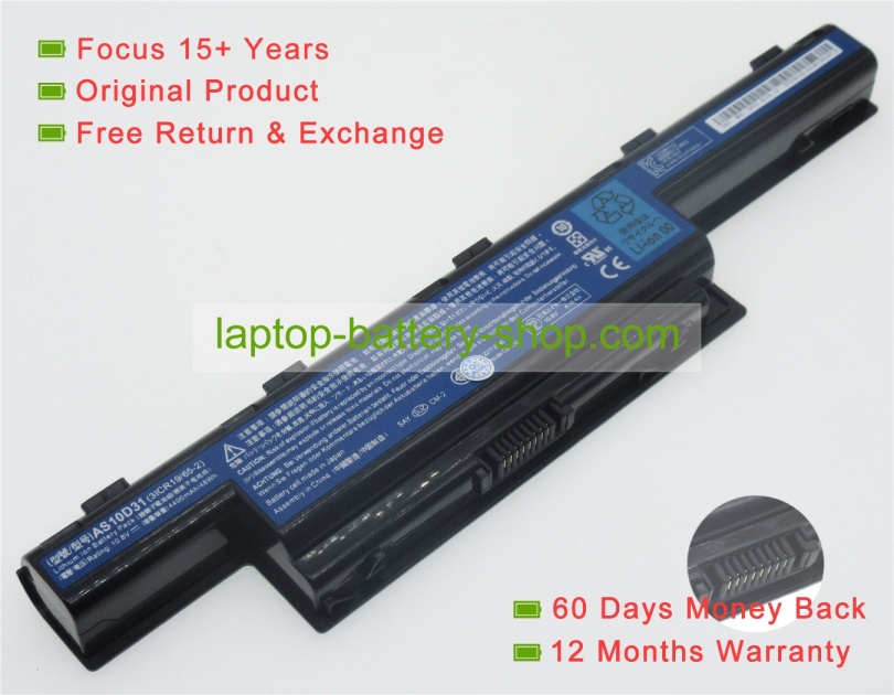 Acer AS10D31, AS10D41 10.8V 4400mAh replacement batteries - Click Image to Close