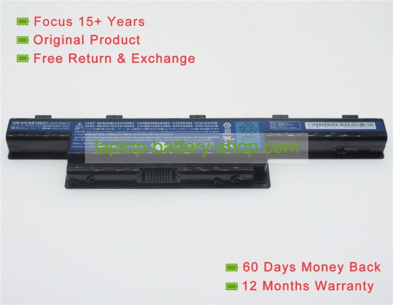 Acer AS10D31, AS10D41 10.8V 4400mAh replacement batteries - Click Image to Close