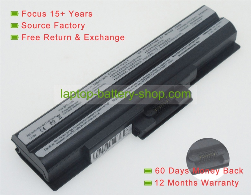 Sony VGP-BPS13, VGP-BPS13/B 11.1V 4400mAh replacement batteries - Click Image to Close