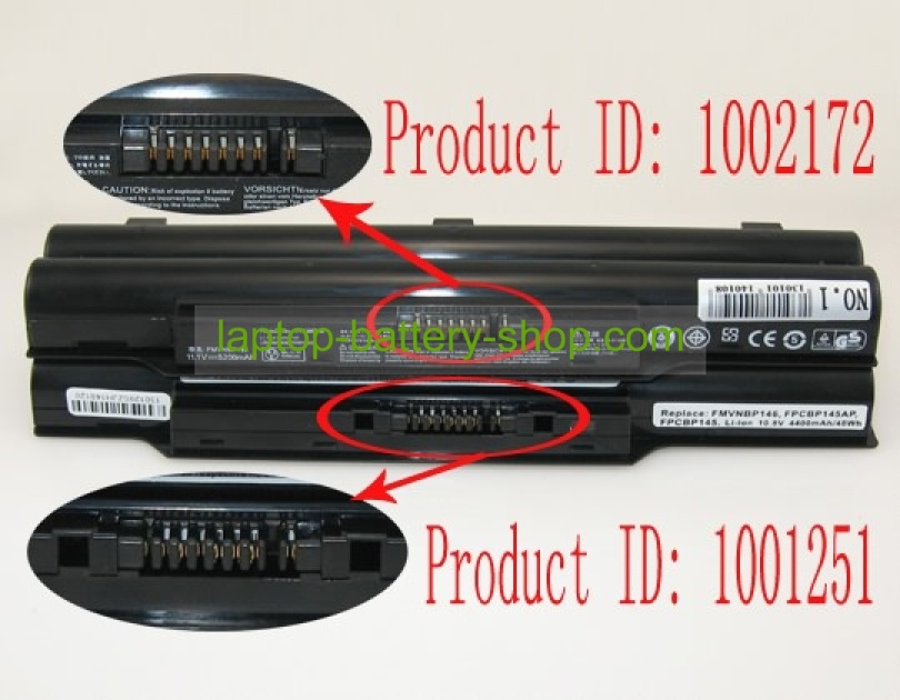 Fujitsu FPCBP250, FPCBP250AP 10.8V 4400mAh replacement batteries - Click Image to Close