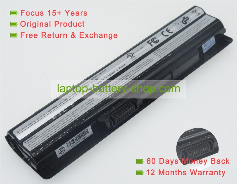 Msi 40029150, 40029231 11.11V 4400mAh replacement batteries - Click Image to Close