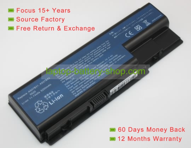 Acer AS07B32, AS07B42 11.1V 4400mAh replacement batteries - Click Image to Close