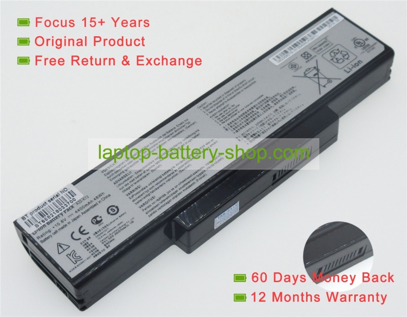 Asus A32-K72, A32-N71 11.1V 4400mAh replacement batteries - Click Image to Close