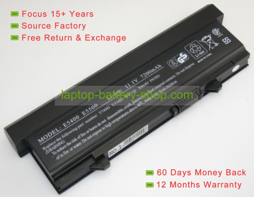 Dell KM769, KM752 11.1V 6600mAh replacement batteries - Click Image to Close