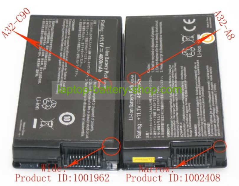 Asus A32-F80, A32-F80A 10.8V 4500mAh replacement batteries - Click Image to Close