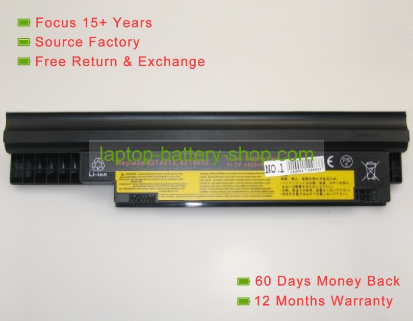 Lenovo 42T4806, 42T4812 11.1V 4400mAh replacement batteries - Click Image to Close