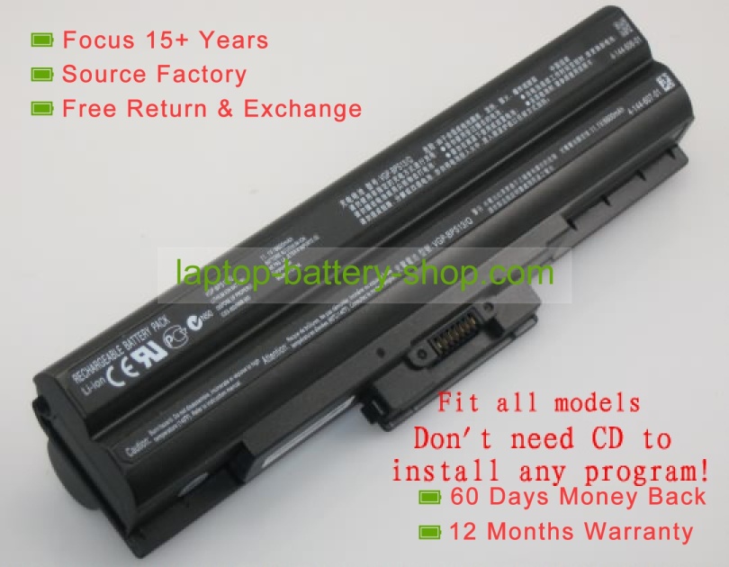 Sony VGP-BPS13, VGP-BPS13/B 11.1V 6600mAh replacement batteries - Click Image to Close