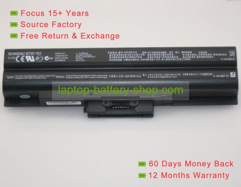 Sony VGP-BPS13, VGP-BPS13/B 11.1V 6600mAh replacement batteries - Click Image to Close