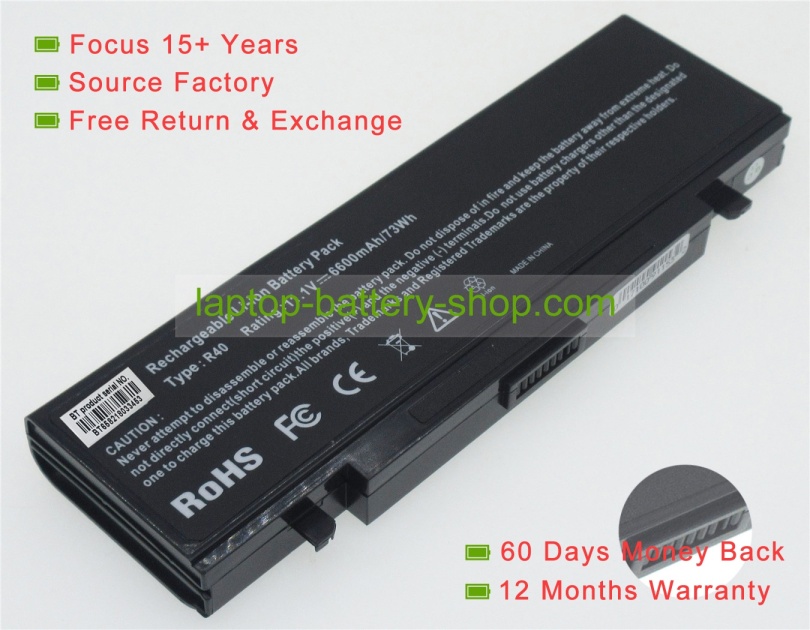 Samsung AA-PB2NC3B, AA-PB2NC6B/E 11.1V 6600mAh replacement batte - Click Image to Close