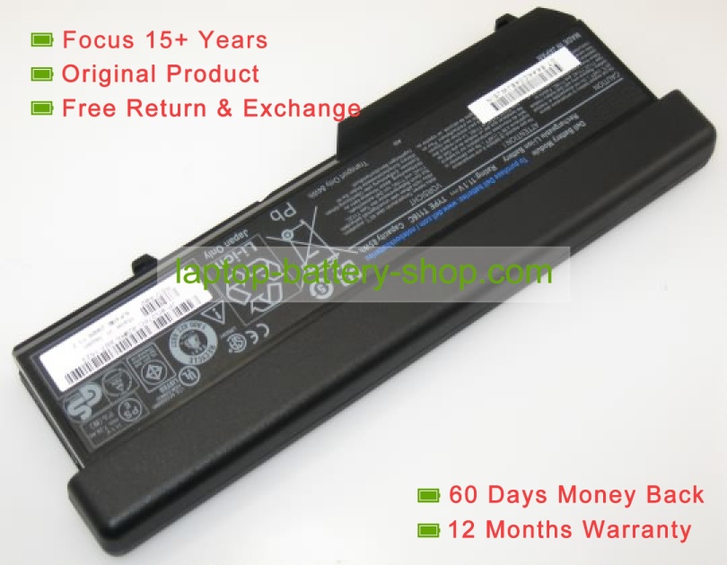 Dell K738H, T114C 11.1V 7650mAh replacement batteries - Click Image to Close