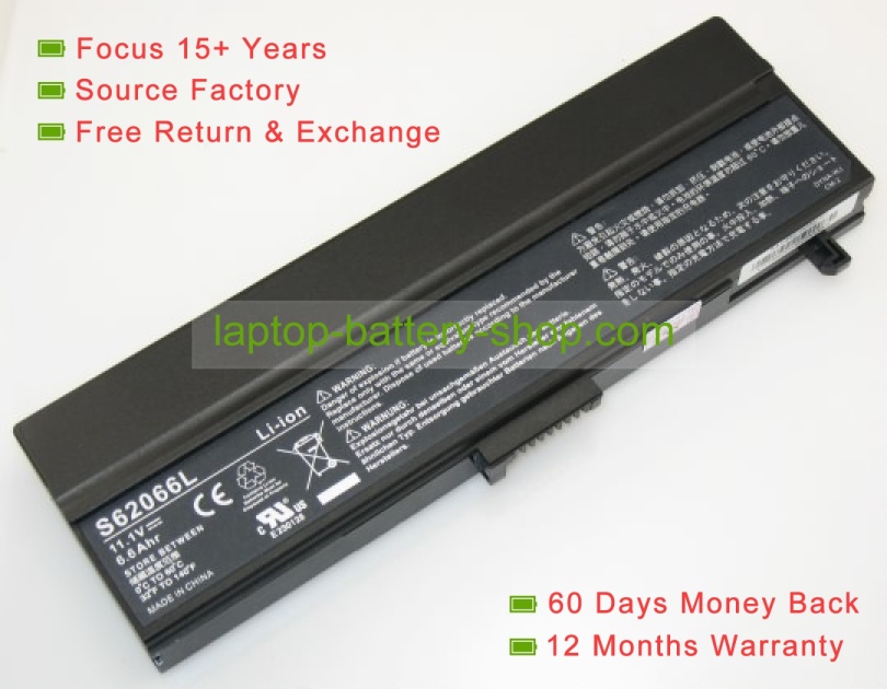 Gateway 101955, S62044L 11.1V 6600mAh replacement batteries - Click Image to Close