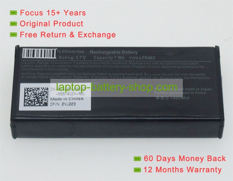Dell U8735, P9110 3.7V 1900mAh replacement batteries - Click Image to Close