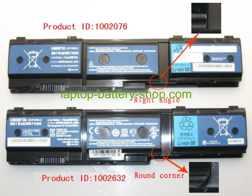 Acer UM09F36, UM09F70 11.1V 5600mAh replacement batteries - Click Image to Close