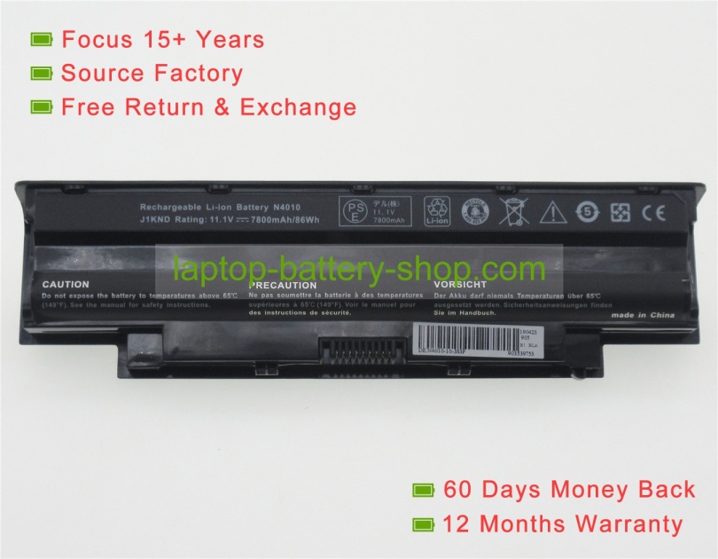 Dell J4XDH, 312-0233 11.1V 6600mAh replacement batteries - Click Image to Close