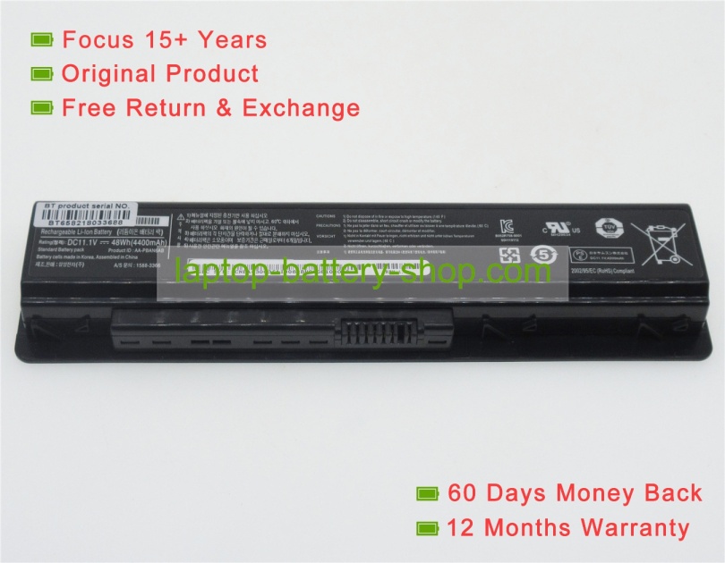 Samsung AA-PBAN6AB, AA-PLAN6AB 11.1V 4400mAh replacement batteries - Click Image to Close