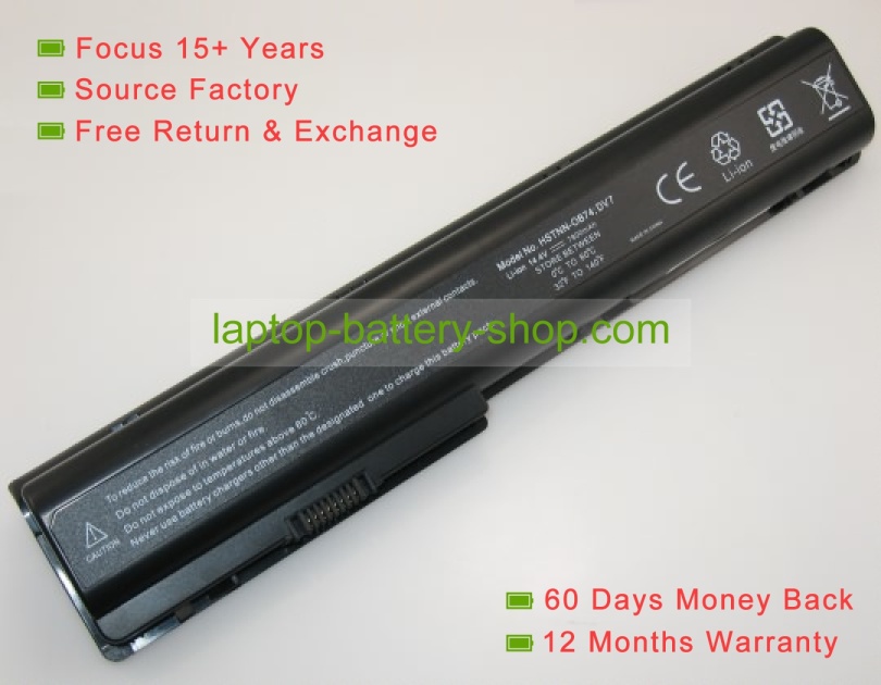 Hp 480385-001, HSTNN-IB75 14.4V 6600mAh replacement batteries - Click Image to Close