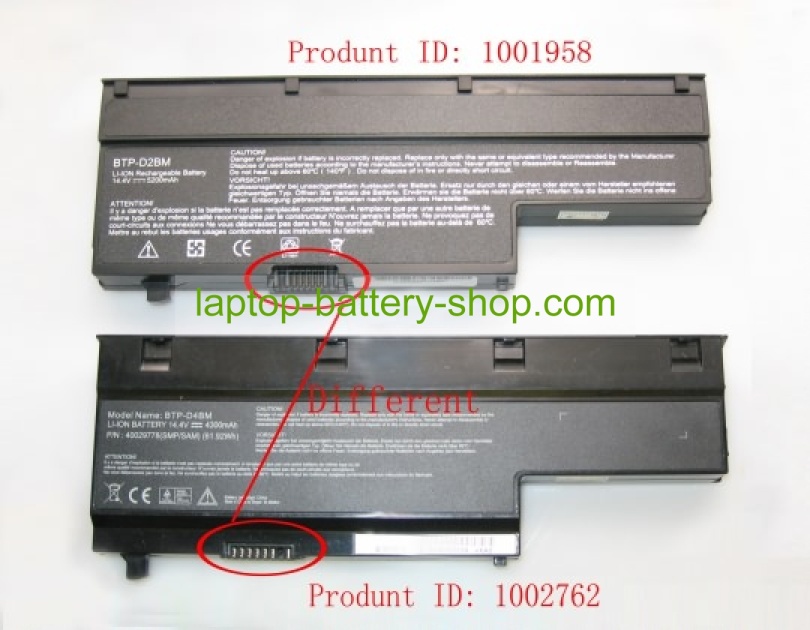 Medion BTP-D4BM, BTP-D5BM 14.4V 4300mAh replacement batteries - Click Image to Close