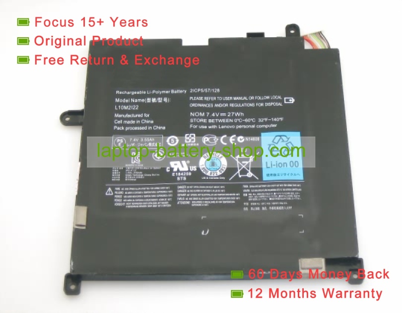 Lenovo L10M2122 7.4V 3600mAh replacement batteries - Click Image to Close