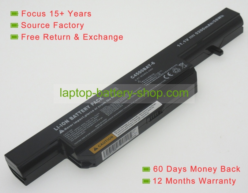 Clevo 6-87-C480S-4P4, 6-87-C450S-4R4 11.1V 4400mAh replacement b - Click Image to Close