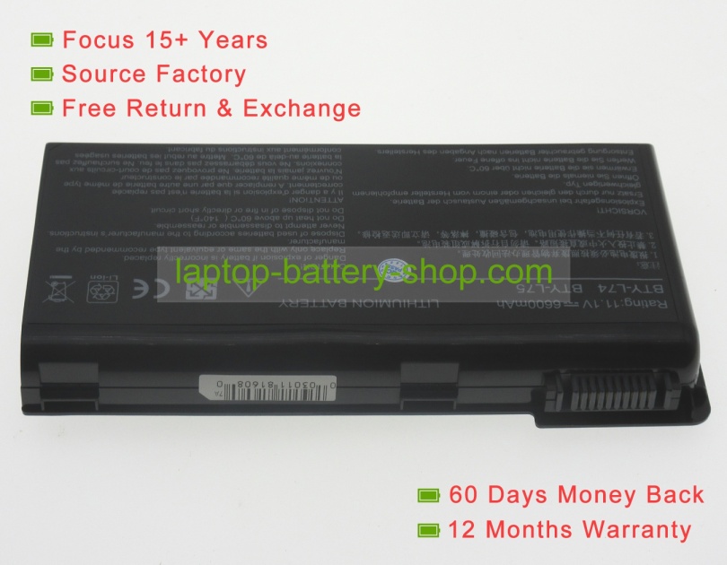 Msi MS-1683, 91NMS17LD4SU1 11.1V 6600mAh replacement batteries - Click Image to Close