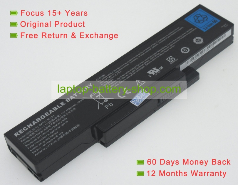 Dell BATEL80L6, BATEL80L6 11.1V 4400mAh replacement batteries - Click Image to Close