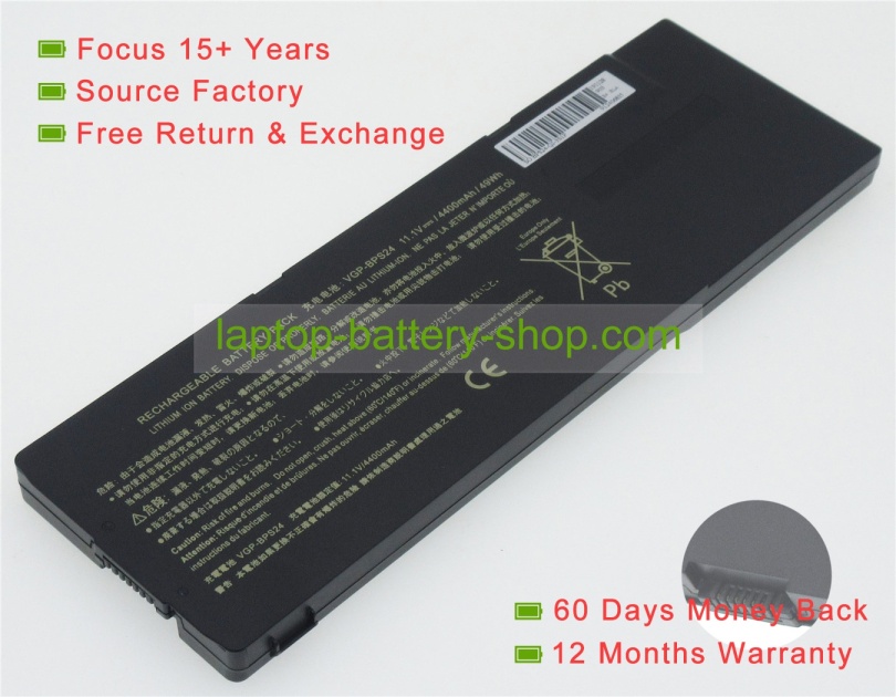 Sony VGP-BPS24, VGP-BPL24 11.1V 4400mAh replacement batteries - Click Image to Close