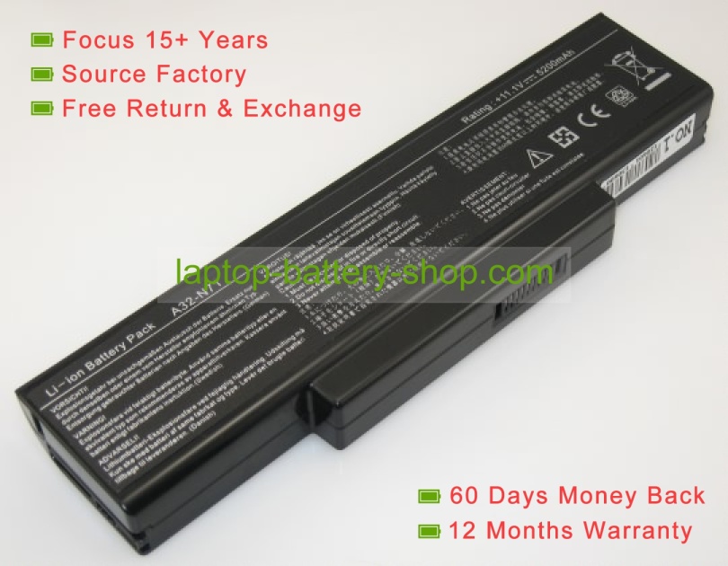 Asus 70-NZYB1000Z, 70-NX01B1000Z 11.1V 4400mAh replacement batteries - Click Image to Close