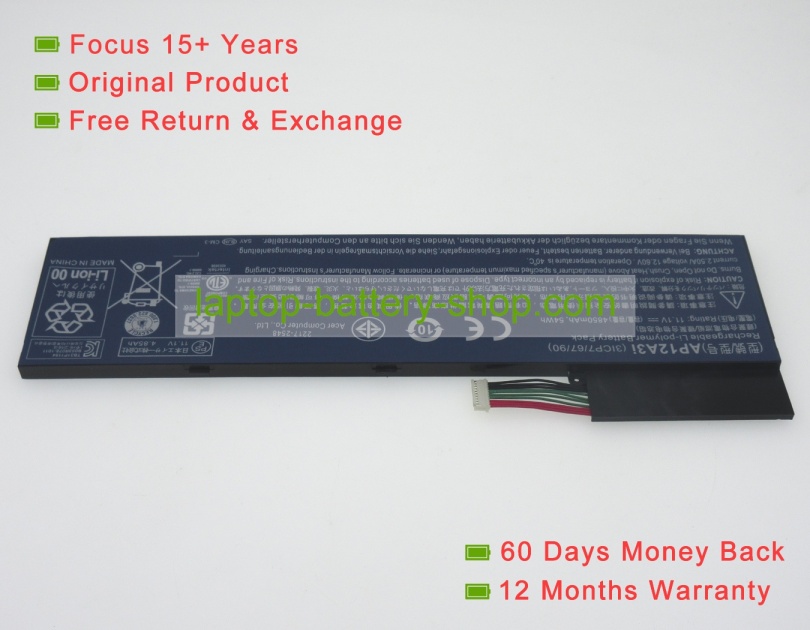Acer AP12A3i, AP12A4i 11.1V 4850mAh replacement batteries - Click Image to Close